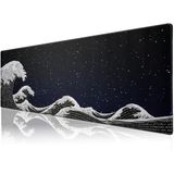 KLASSE PRO - 10 Farklı Model Dikişli Kenar 90x40 cm Oyuncu Gaming Mouse Pad (Kanagawa Yıldızlar, 90x40 cm)