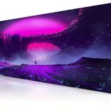 KLASSE PRO - 10 Farklı Model Dikişli Kenar 90x40 cm Oyuncu Gaming Mouse Pad (Lunar Majesty, 90x40 cm)