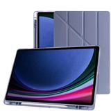 Klasse Samsung Galaxy Tab S9+ FE Plus 12.4 inç Uyumlu Smart Kılıf, S Pen Kalemlikli, Trifold, Esnek, Mat, Origami, Darbeye Tam Dayanıklı Tablet Kılıfı (Lila)
