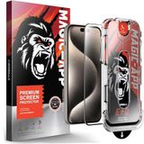 Klasse X-Gorilla iPhone 15 Pro Max Ekran Koruyucu Cam | 9H Kırılmaz Tam Kaplama, Tozsuz Uygulama ve Kırılmaz & Çizilmez (Şeffaf & Hayalet Seçenekleri)