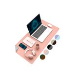 Klassegear Çift Renk Deri Mousepad Laptop Bilgisayar Için 80X40 cm Pudra Pembesi ve Gri