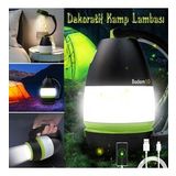 Klaus Dekoratif Kamp Lambasi Ledli Beyaz Isikli El Feneri Isildak Sarjli Masa Gece Lamba Yesil