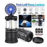 Klaus Ledli El Feneri Işıldak Kamp Lambası Vantilatörlü Fanlı Pilli Kızaklı Portatif Gece Lambası