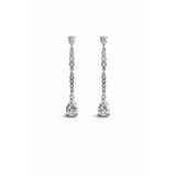 KLAZOJEWELRY 925 Ayar Gümüş Yüksek Kalite Rodyum Kaplama Damla Taşlı Uzun Sallantılı Zarif Küpe