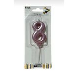 klbk 10 Cm 8 Yaş Doğum Günü Büyük Rakam Sayılı Pasta Mumu Rose Renk Rakam Mum