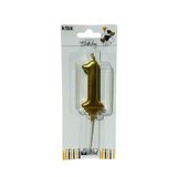 klbk Alya-butık 10 Cm 1 Yaş Doğum Günü Büyük Rakam Sayılı Pasta Mumu Gold Renk Rakam Mum