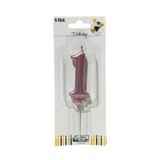 klbk Alya-butık 10 Cm 1 Yaş Doğum Günü Büyük Rakam Sayılı Pasta Mumu Rose Renk Rakam Mum