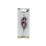 klbk Alya-butık 10 Cm 6 Yaş Doğum Günü Büyük Rakam Sayılı Pasta Mumu Rose Renk Rakam Mum