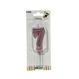 klbk Alya-butık 10 Cm 7 Yaş Doğum Günü Büyük Rakam Sayılı Pasta Mumu Rose Renk Rakam Mum