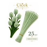 KLC Çiçek Malzemecisii 25 Adet Küf Yeşili Şönil Tel | Çiçek Yapımına Uygun | 30 CM | 0.6 MM | Yoğun Tüylü