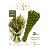 KLC Çiçek Malzemecisii 25 Adet Ordu Yeşili Şönil Tel 30 cm 6 mm Yoğun Tüylü Çiçek Yapım Teli Hobi ve DIY İçin