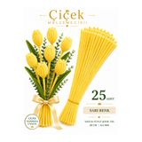 KLC Çiçek Malzemecisii 25 Adet Sarı Yoğun Tüylü Şönil Tel 30 CM | 0,6 MM | Çiçek Yapımına Uygun