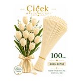 KLC Çiçek Malzemecisii Krem Rengi Yoğun Tüylü Şönil Tel | 30 CM | 100 Adet | Çiçek Yapımına Uygun