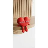 KLC Tasarım İsim Baskılı Ayaklı Kalp | Dekoratif | Hediyelik | Yüksek Kalite 3D Baskı | Dayanıklı PLA Hammadde | Kişiye Özel İsim Baskılı - Kırmızı