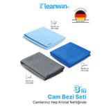 Kleanwin 3’Lü Mikrofiber Cam Bezi Seti | Sihirli Cam Bezi + Araba Cam Bezi + İz Bırakmayan Cam Temizlik Bezi