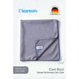 Kleanwin Lucid Mikrofiber Cam Bezi | 40x40 cm | 240 GSM | Gri | İz Bırakmaz Oto ve Ev Cam Silme,Kurulama Bezi