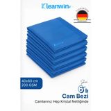 Kleanwin Shine 6’Lı Set 40X60Cm Mikrofiber Cam Bezi Mavi–Ev Ve Araç Temizlik Bezi, İz Bırakmaz Mikrofiber Bez