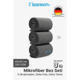 Kleanwin Titan 3’lü Mikrofiber Bez Seti 40x40 cm 300 GSM | Oto Yıkama Kurulama Bezi, Leke Bırakmaz Cam Bezi
