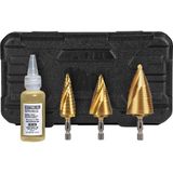 Klein Tools 25951 Elektrikçi Kademeli Matkap Ucu Seti, Spiral Çift Oluklu, Titanyum Nitrür Kaplama, - Renkli
