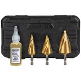 Klein Tools 25951 Elektrikçi Kademeli Matkap Ucu Seti, Titanyum Nitrür Kaplama, 0,6 cm Şaft, 3 Parça