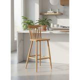 Kleinhaus Furniture Ahşap Yemek Odası Sandalyesi / Bar Sandalyesi - Deri / Kumaş - Natural
