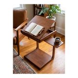 KleinHaus Furniture C Sehpa Tekerlekli, Açılır 4 Kademeli Mekanizmali, Telefon Tablet Stand Özellikli Yan Sehpa