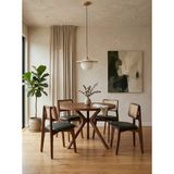 Kleinhaus Furniture Trio Yuvarlak Masa Takımı (Trio Masa - 4 Adet Roma Sandalye) - Açık Ceviz