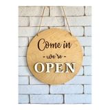 KLES ahşap açık kapalı yazılı kapı süsü dükkan kapı süsü açığız , kapalıyız yazısı open closed
