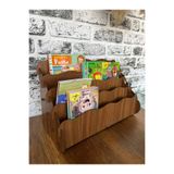 KLES Montessori Çocuk Kitaplığı 4 Raflı Ahşap A Çocuk Odası Kitaplık Masaüstü Mini Kitaplık