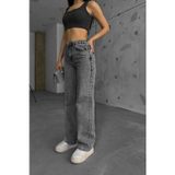 Kleshus Ganikus Eyma Füme Salaş Füme Palazzo Kadın Jeans Pantolon
