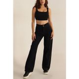 Kleshus Ganikus Pamela Siyah 90's Yüksek Bel Wide Leg Likralı Salaş Bol Paça Kot Pantolon Jeans