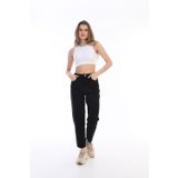 Kleshus Ganikus Siyah Yüksek Bel Mom Fit Jean Pantolon