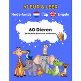 Kleurboek voor Kinderen - Leer Engels met Dieren: Tweetalig kleurboek met 60 Kleurplaten van Dieren in het Nederlands en Engels om woordenschat te leren – Voor kinderen van 4 tot 8 jaar