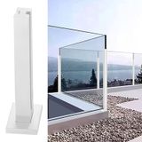 KLGFBDC Beyaz Cam Korkuluk Direkleri Seti, 304 Paslanmaz Çelik Korkuluk Balkon, Veranda, Veranda, Veranda için - Zemin Montajı için Cam Panellerle Sütun (Yükseklik: 95 cm/37,4 inç, Yaka