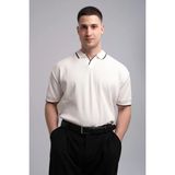 Kliff Erkek Oversize V Yaka Tişört - Beyaz