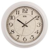 Klik Alfa Plastik Kasa Beyaz Renkli 31 cm Çaplı Modern Sessiz Saniye Mekanizmalı Duvar Saati