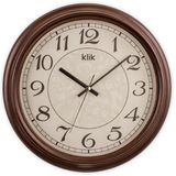 Klik Alfa Plastik Kasa Kahverengi Renkli 31 cm Çaplı Modern Sessiz Saniye Mekanizmalı Duvar Saati