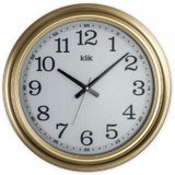 Klik K-Royal Plastik Kasa Gold Renkli 46 cm Çaplı Modern Sessiz Saniye Mekanizmalı Duvar Saati