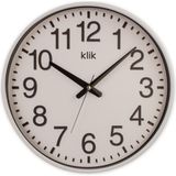 Klik Simplex Beyaz Minimalist Duvar Saati Yuvarlak Şekil Yüksek Hassasiyetli Mekanizma ile Modern Tasarım - 38 cm