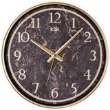 Klik Simplex G3 Göreme Mermeri Plastik Kasa Gold Renkli 37.5 cm Çaplı Modern Sessiz Saniye Mekanizmalı Duvar Saati