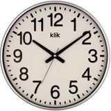 Klik Simplex Gümüş Dekoratif Sessiz Akar Duvar Saati