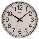 Klik Simplex Plastik Kasa Beyaz Renkli 37.5 cm Çaplı Modern Sessiz Saniye Mekanizmalı Duvar Saati
