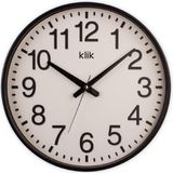 Klik Simplex Plastik Kasa Siyah Renkli 37.5 cm Çaplı Modern Sessiz Saniye Mekanizmalı Duvar Saati