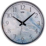 Klik Simplex S2 Urla Mermeri Plastik Kasa Metalik Renkli 37.5 cm Çaplı Modern Sessiz Saniye Mekanizmalı Duvar Saati
