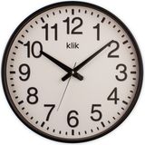 Klik Simplex Siyah Çerçeveli Sessiz Akar Mekanizmalı Dekoratif Duvar Saati - 38 cm