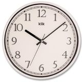 Klik Slim Plastik Kasa Beyaz Renkli 30.5 cm Çaplı Modern Sessiz Saniye Mekanizmalı Duvar Saati