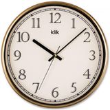 Klik Slim Plastik Kasa Gold Renkli 30.5 cm Çaplı Modern Sessiz Saniye Mekanizmalı Duvar Saati