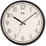 Klik Slim Plastik Kasa Siyah Renkli 30.5 cm Çaplı Modern Sessiz Saniye Mekanizmalı Duvar Saati