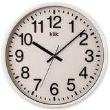 Klik Venüs Plastik Kasa Beyaz Renkli 27 cm Çaplı Modern Sessiz Saniye Mekanizmalı Duvar Saati