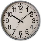 Klik Venüs Plastik Kasa Gri Renkli 27 cm Çaplı Modern Sessiz Saniye Mekanizmalı Duvar Saati